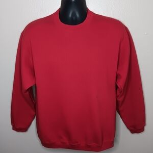 VTG 90s Tultex Adult Medium Sweatshirt Pullover Crewneck Red Baggy Boxy Blank